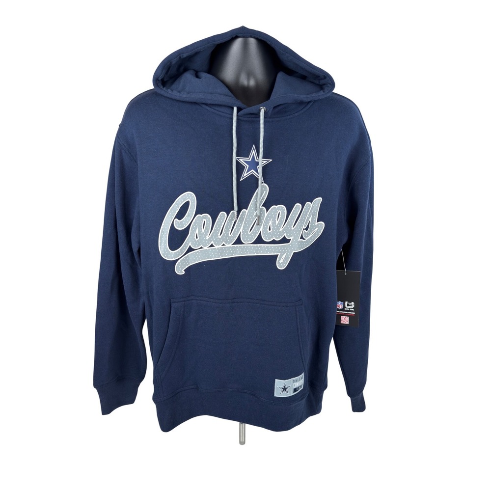 NFL Ultra Game Dallas Cowboys Mens Navy Blue Fleece Hoodie Sweatshirt Medium $85